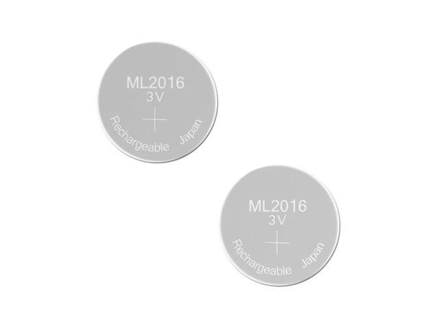Rechargeable Battery ML2016 3V 2 PCS Lithium Button Built-in Coin Watch Cell Batteries ML 2016 Replaces CR2016 Backup Reserve