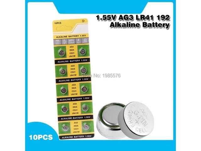 10pcs Alkaline Cell Coin Battery 1.55V AG3 LR41 392 Button Batteries SR41 192 L736 384 SR41SW CX41 AG 3 For Watch Toys