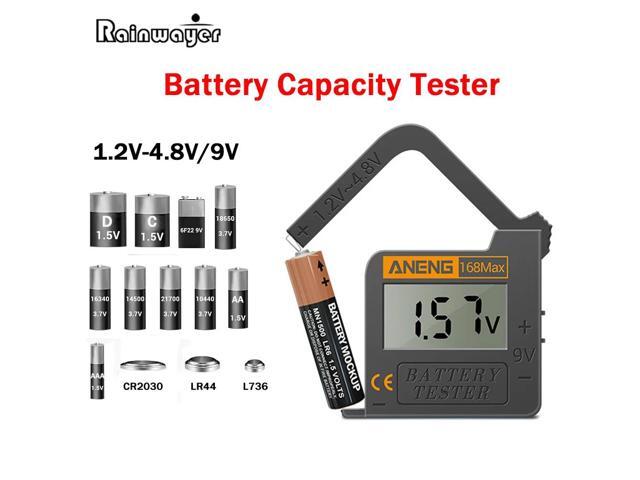 168Max Digital Lithium Battery Tester Battery Capacity Diagnostic Tool LCD Display Check AAA AA 6F22 9V CR2032 Button Battery