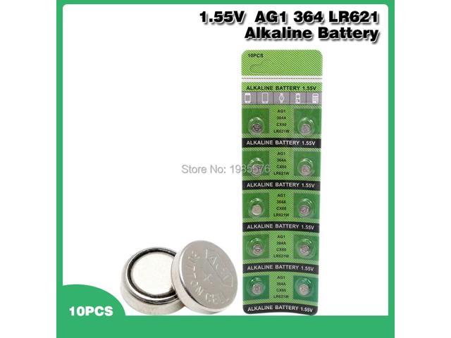 10pcs AG1 For Watch Toy Remote LR621 SR621 164 Button Battery LR621W CX60 364A Cell Coin Alkaline Batteries 1.55V TR621SW