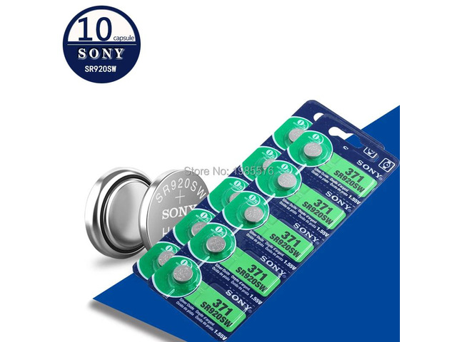10pcs For Sony 45mAh 1.55V AG6 371 SR920SW LR920 171 370 L921 LR69 SR920 Button 