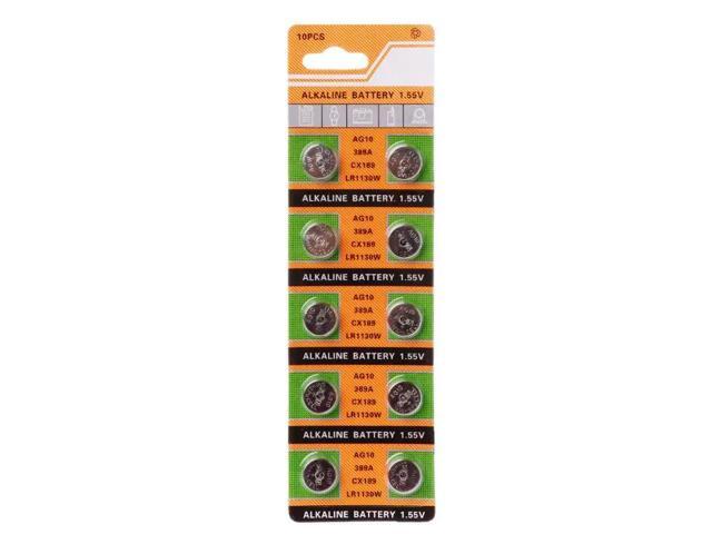 10PCS Button Coin Cell Battery AG10 1.5V Watch Batteries SR54 389 189 LR1130 SR1130 Toys Control Remote