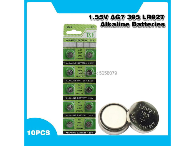 10pcs/pack AG7 LR927 LR57 Button Batteries 395A Cell Coin Alkaline Battery 1.55V SR927W 399 GR927 For Watch Toys Remote