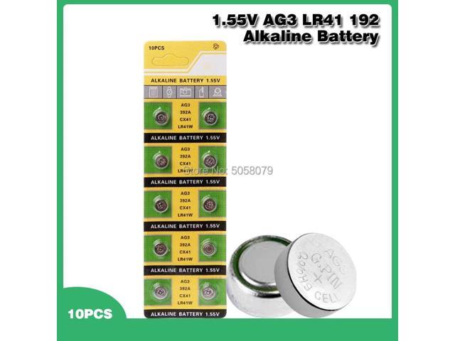 10PCS Button Battery 1.55V AG3 392A L736 LR41 392 384 SR41SW CX41 192 AG 3 G3 LR736 SR41 Alkaline Button Cell Coin Batteries