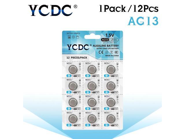 AG13 Button Batteries AG 13 LR44 357A A76 G13A G13 1.5V Alkaline Coin Cell Battery For Watch Calculators LED lights 12pcs