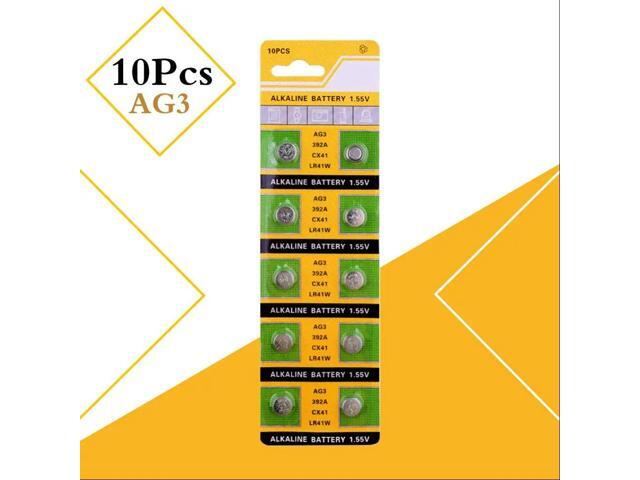 10pcs/lot AG3 LR41 392 Button Batteries SR41 192 Cell Coin Alkaline Battery 1.55V L736 384 SR41SW CX41 For Watch Toys Remote
