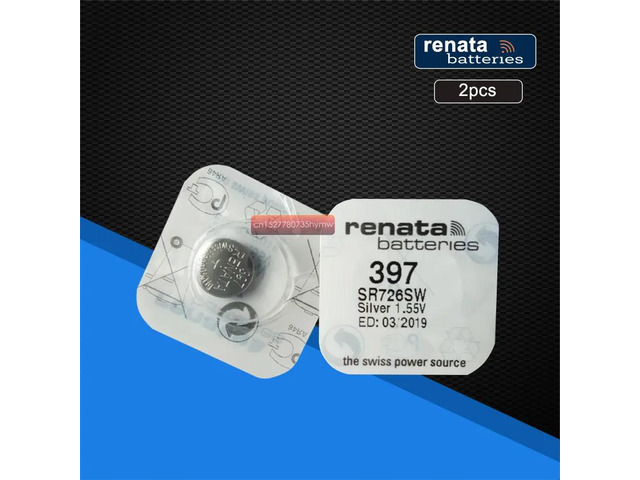 2pack Renata LONG LASTING 397 SR726SW Watch Battery Silver Oxide Button Cell Bat