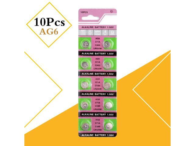 10pcs AG6 LR920 L921 Button Batteries SR927 171 Cell Coin Alkaline Battery 1.55V 371A CX69 LR920W For Watch Toys Remote