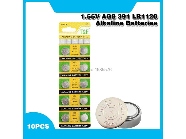 10pcs AG8 391 533 553 609 LR1120 D381 GP391 SB-AS GS8 SR1120W SR55 TR1120 Alkali