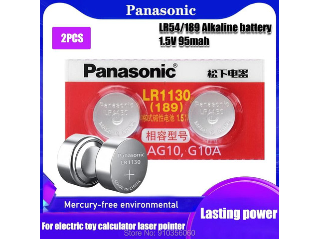 2pc 1.55v AG10 LR1130 389 SR1130 Button Batteries 189 LR54 Cell Coin Alkaline Battery SR54 389 189 For Watch Computers