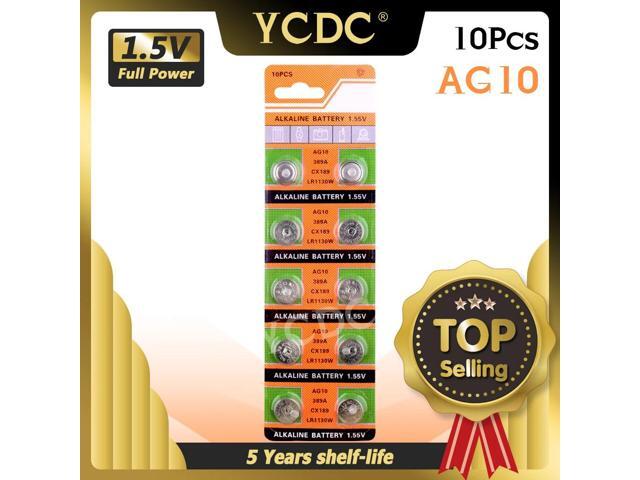 Cheap 11.11 Hot selling watch Battery 10 Pcs 1.55V AG10 LR54 LR1130 L1131 389 189 Alkaline Batteries Button Cell Coin 51%off
