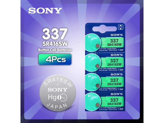 4pcs FOR SONY Watch battery 337 SR416SW Silver 1.55V button cell battery for swa