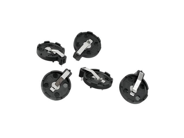 CR2016 2025 2032 Coin Cell Button Battery Holder Socket Black 5 Pcs