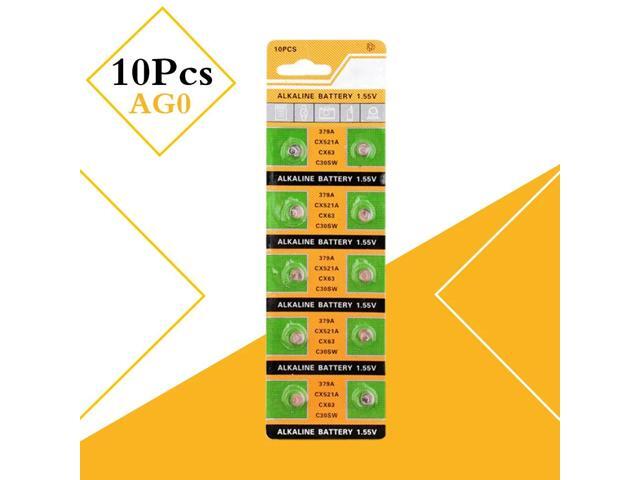 10pcs/lot AG0 LR69 LR521 379A Button Batteries SR521SW D379 Cell Coin Alkaline Battery 1.55V V379 SR63 For Watch Toys Remote
