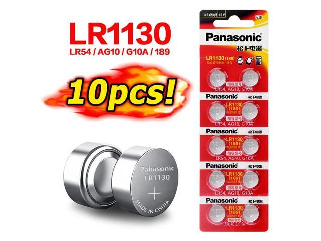 10Pcs AG10 Battery LR1130 Coin Button Cells 1.5V Alkaline For Watch Toys LR54 189 L1131 SR1130 G10 V10GA 389 Button Cell Battery