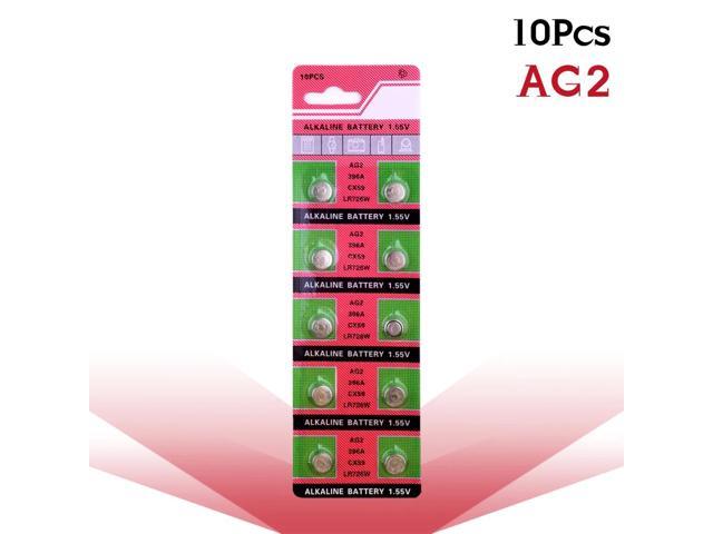 10pcs button batteries for SR726 196 397 unit coin alkaline batteries 1.55V AG2 SR726 LR59 for watch toy remote control