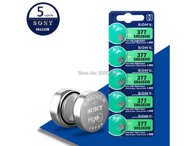5pc For Sony 377 SR626SW SR626 AG4 1.55V Silver Oxide Watch Battery SR626SW 377 376 Button Coin Cell MADE IN JAPAN