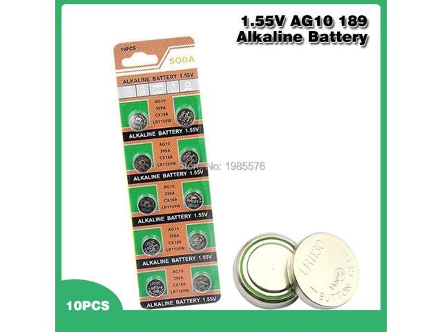 10pcs AG10 LR1130 389 SR1130 Button Batteries 189 LR54 Cell Coin Alkaline Battery 1.55V SR54 389 189 For Watch Toys Remote