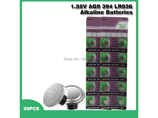 20Pcs 1.55V AG9 AG 9 Watch Clock Button Coin Battery L936 LR936 RW33 S33 SP394 S