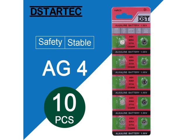 10pcs/card 30mAh 1.55V AG4 377A 377 LR66 LR626 SR626SW SR66 AG4 AG 4 Button Batteries For Watch Toys Remote Cell Coin Battery