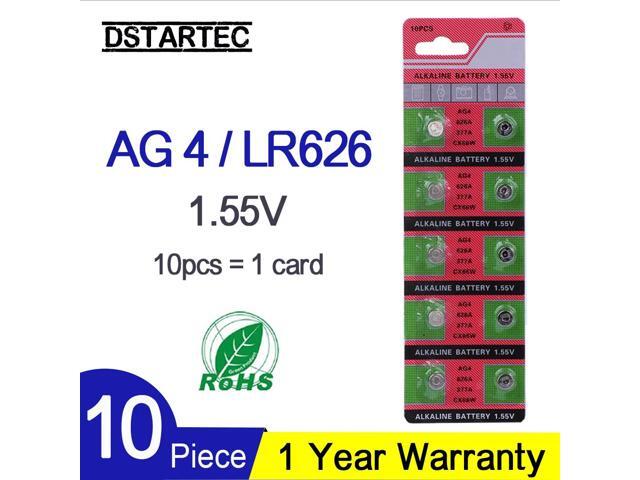 10PCS Button Battery 1.55V AG4 377A 376 LR66 LR626 SR626SW SR66 SR626 AG 4 D377 GA4 177 565 Alkaline Button Cell Coin Batteries
