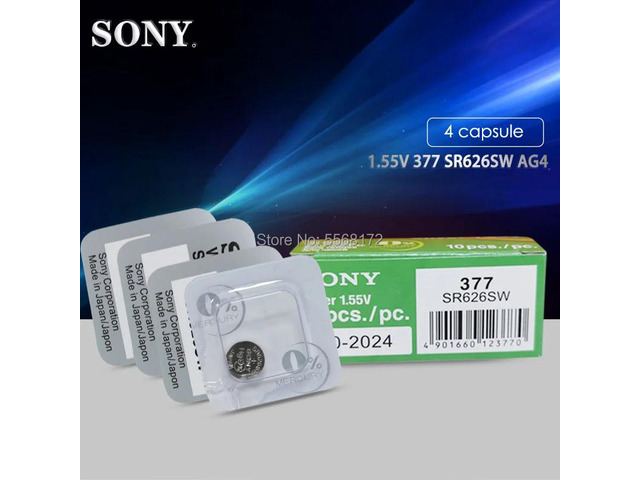 4pc For Sony 377 SR626SW SR626 AG4 1.55V Silver Oxide Watch Battery SR626SW 377 