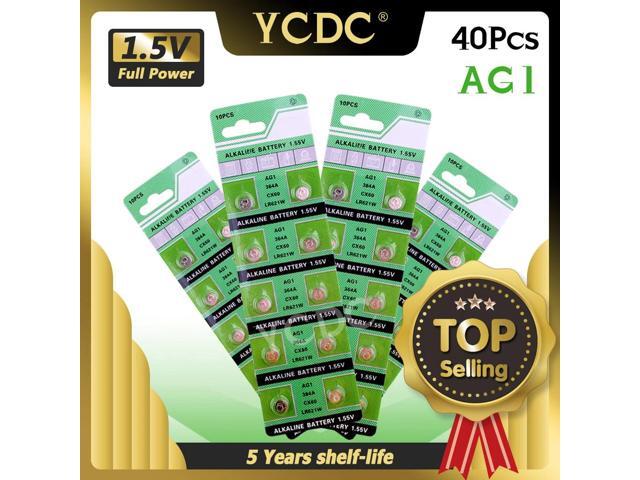 40Pcs/lot AG1 AG 1 Watch Clock Battery Pilas LR621 LR 621 LR621W SR621SW SR621 1.55V Button Coin Cell Batteries