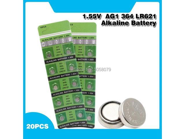20Pcs AG1 AG 1 Watch Clock Battery Pilas LR621 LR 621 LR621W SR621SW SR621 1.55V Button Coin Cell Batteries