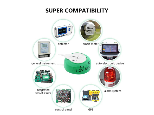 Rechargeable 1.2 Volt 80mAh Ni-MH Li-Po Lithium Li-polymer Batteries Button Coin Cell Battery With Solder Pins for watch toy