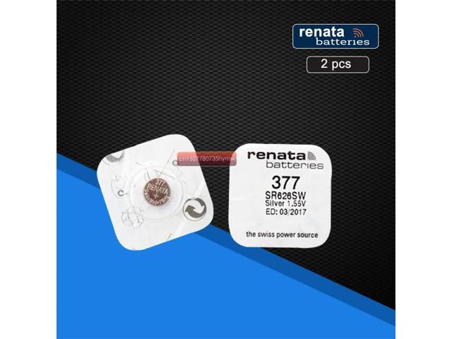 2pack Renata 377 Brand LONG LASTING SR626SW SR626 V377 Watch Battery Button Coin Cell Swiss Made