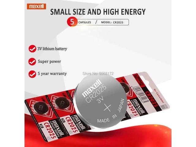 5pc brand For maxell cr2025 ECR2025 BR2025 DL2025 KCR2025 LM2025 3v button cell coin lithium batteries for watch