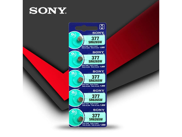 5pc For Sony 377 SR626SW SR626 AG4 1.55V Silver Oxide Watch Battery SR626SW 377 376 Button Coin Cell MADE IN JAPAN