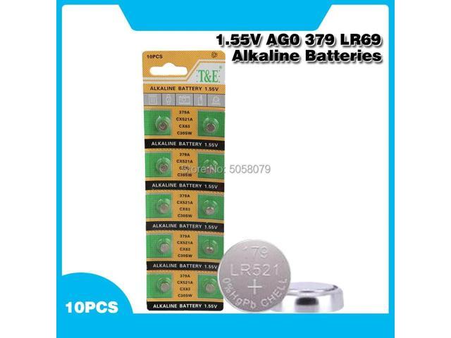 10pcs/pack AG0 LR69 LR521 379A Button Batteries SR521SW D379 Cell Coin Alkaline Battery 1.55V V379 SR63 For Watch Toys Remote