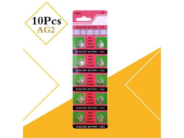 10 x AG2 LR726 396 Button Batteries SR726 196 Cell Coin Alkaline Battery 1.55V SG2 SR9 726 LR59 For Watch Toys Remote