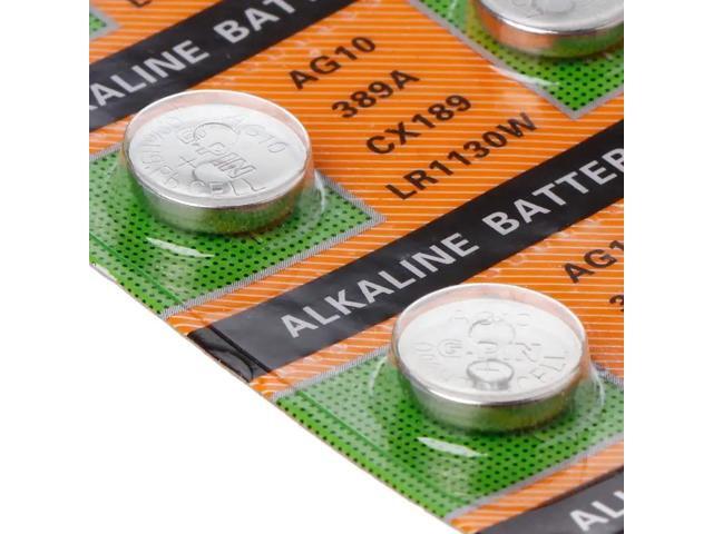 10PCS Button Coin Cell Battery AG10 1.5V Watch Batteries SR54 389 189 LR1130 SR1130 Toys Control Remote XXUC