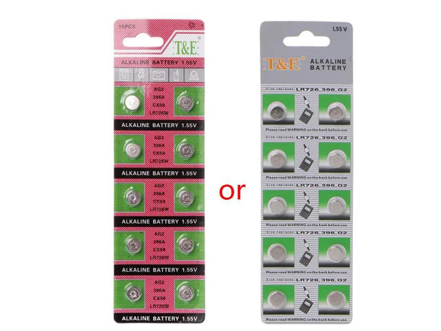 10PCS Alkaline Batteries AG2 1.5V G2 396A LR726 SR726W GP397 1164SO SR59W SR726 Coin Button Cell Watch Toys Clocks
