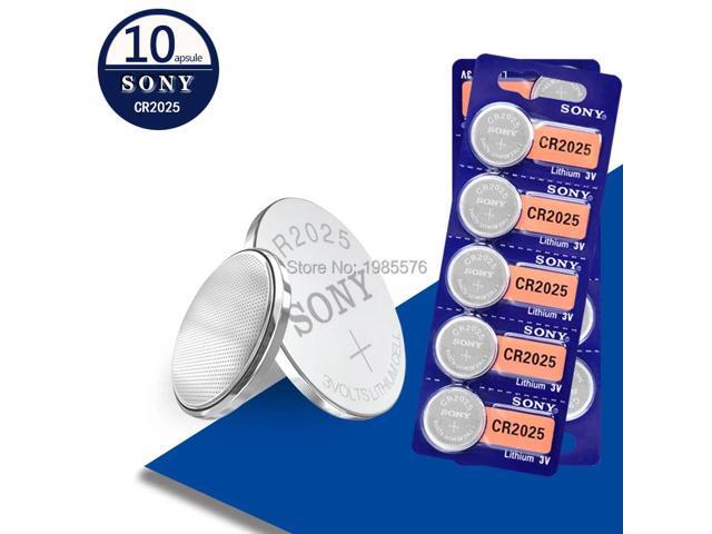 10pcs For Sony 3V CR2025 Cell Coin Button Batteries DL2025 BR2025 KCR2025 CR 2025 Lithium Battery For Watch Toys Remote Control