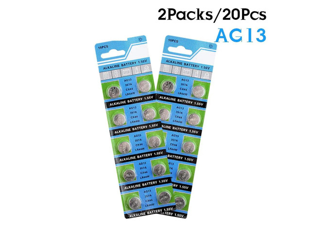 20Pcs AG13 Alkaline Coin Cell LR44 A76 S76 S76E SR1154 SR44 SR44SW SB-A9 SG13 SP