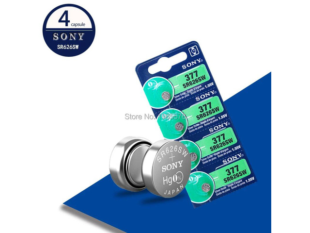 4PCS/lot For Sony 1.55V AG4 377A 377 LR626 SR626SW SR66 LR66 button cell Watch C