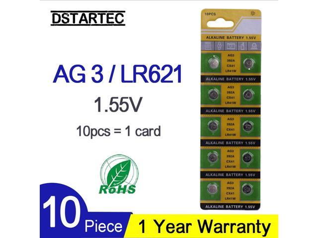 10PCS Button Battery 1.55V AG3 392A L736 LR41 392 384 SR41SW CX41 192 AG 3 G3 LR736 SR41 Alkaline Button Cell Coin Batteries
