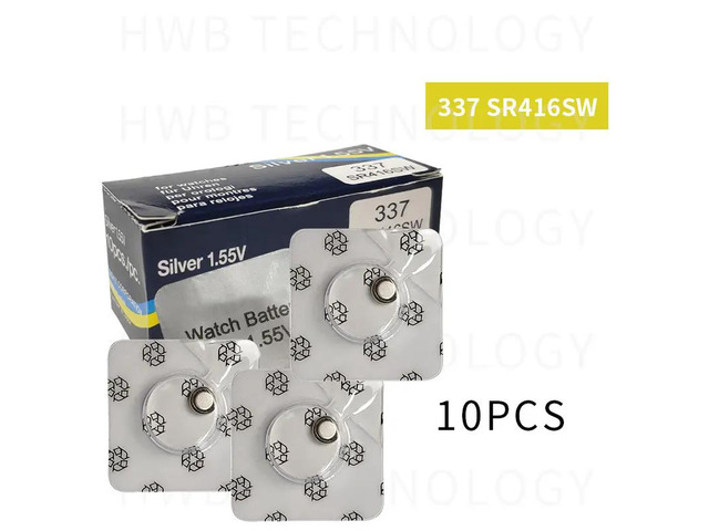 10pcs/lot Watch battery 337 SR416SW Silver 1.55V button cell battery for swatch 