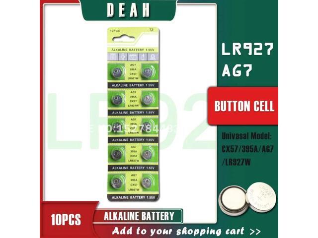DEAH 10PCS 1.55V AG7 LR927 Alkaline Cell Coin Battery SR927W 399 GR927 LR57 395A 195 Button Batteries For Watches Toys Remote