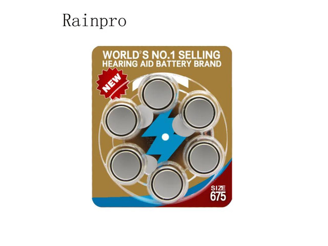 Rainpro 6PCS/LOT A675 Hearing Aid Batteries a675 675 PR44 S675A AG13 Zinc Air Button 1.45V