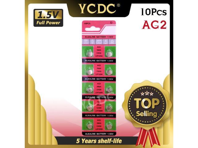 10Pieces AG2 LR726 397 396A SR726 196 SR59W SR726SW Button Coin Cell Batteries 1.55V Alkaline Men Women Watch Toys Battery