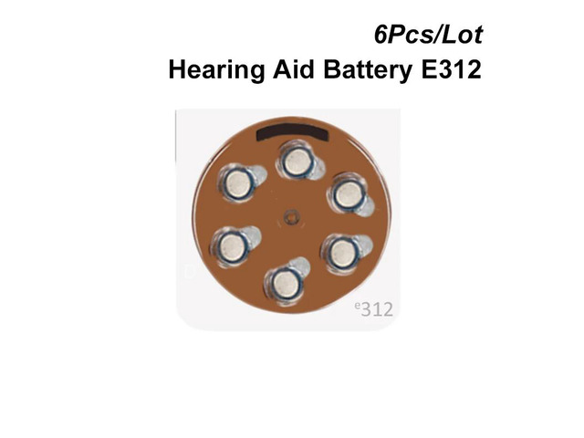 Zinc-Air Button Cell 312 1.4V Brown Tab Hearing Aid Battery Power e312 Replaces 