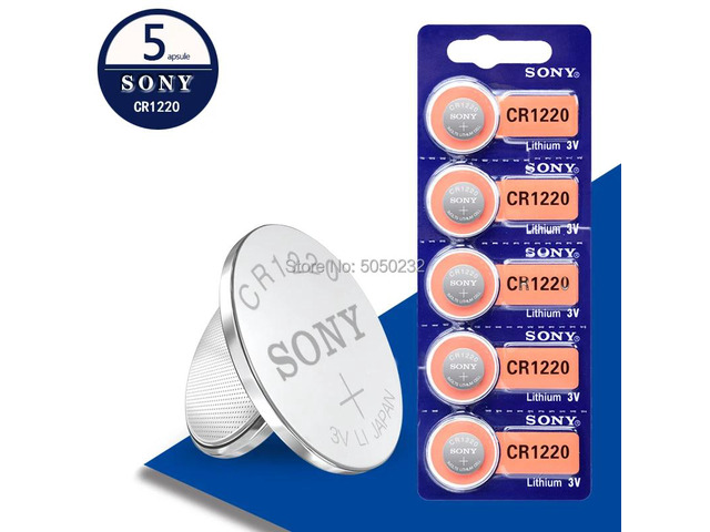 5Pcs For Sony 3v CR1220 Lithim Li-ion Battery DL1220 BR1220 ECR1220 LM1220 KCR12