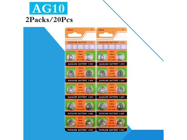 Cell Coin Alkaline Battery 20Pcs/Pack AG10 1.55V LR1130 389 SR1130 189 LR54 SR54