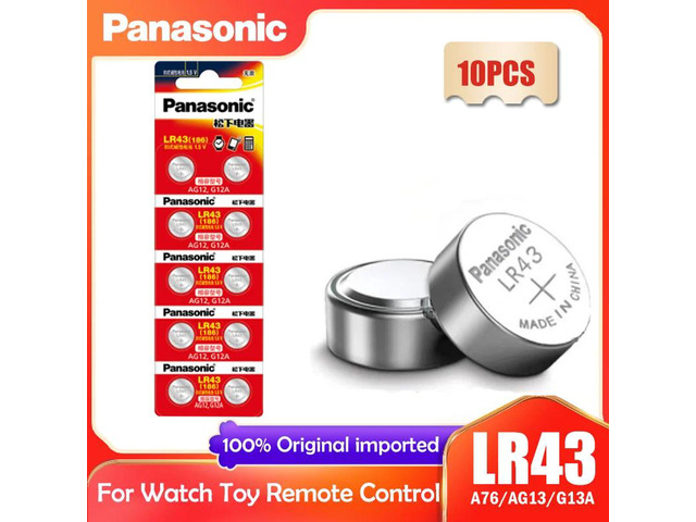 10PCS LR43 AG12 186 1.5V Alkaline Battery 386 SR1142 LR1142 SR43 Button Cell Coi