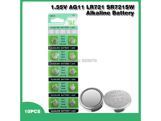 10pcs 1.55v Ag11 362A SR720 SR721SW SR58 19 162 362 423 532 601 LR721 Button Coi
