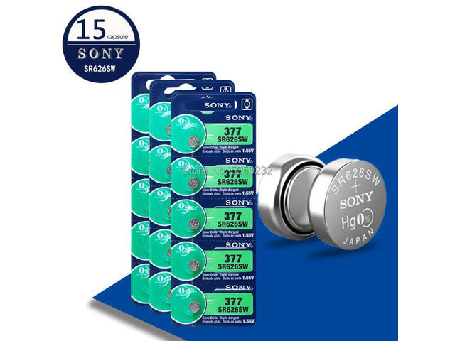 15pcs For SONY 1.55V 377 376 SR626SW 626 SR626 V377 AG4 Watch Battery Button Coi